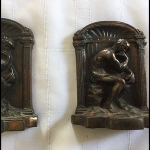 Vintage bronze “The Thinker” bookends